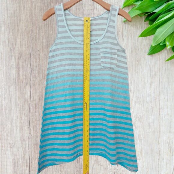 Allen Allen Tunic Top Womens Small Blue Striped Sleeveless Flowy Beach Summer - Picture 5 of 8